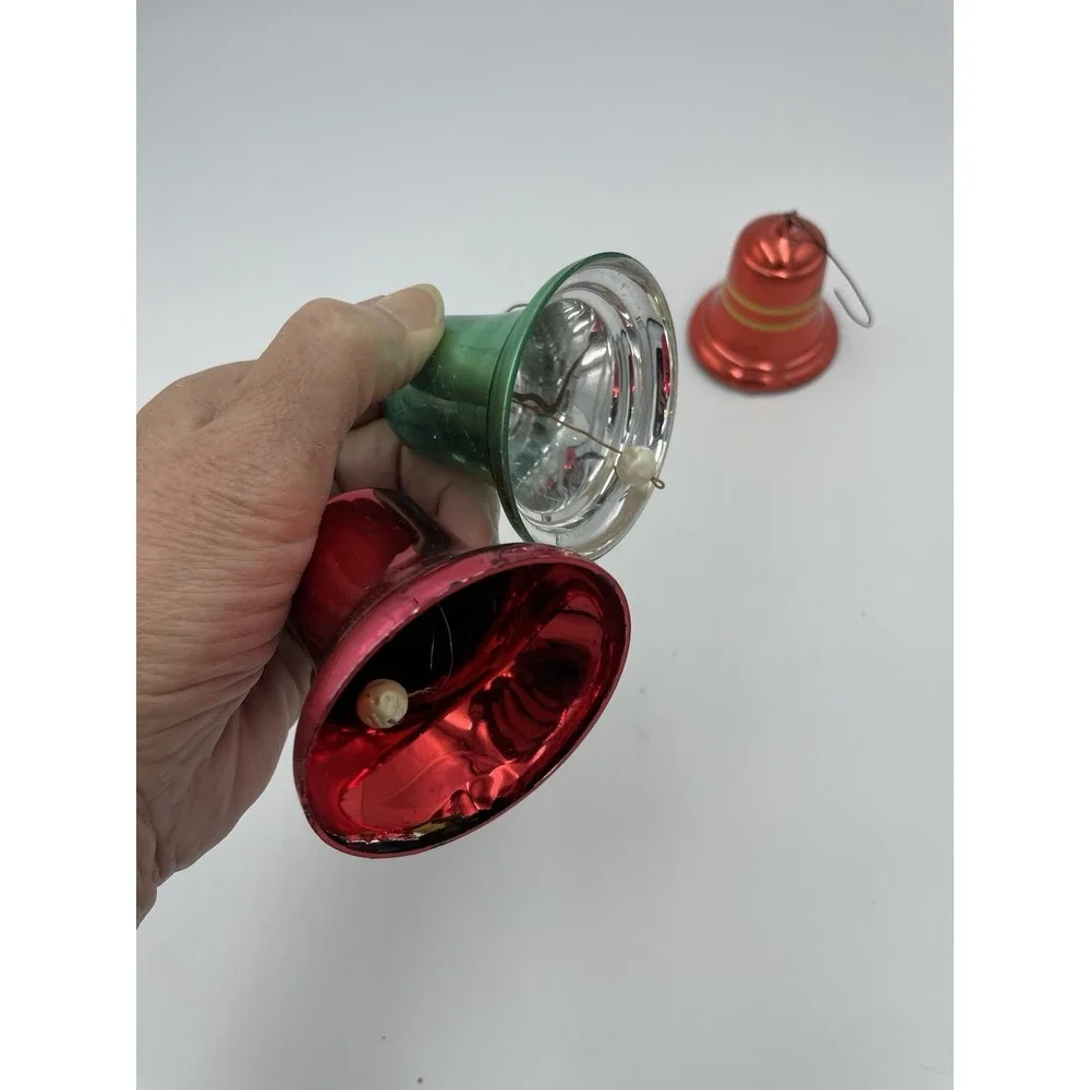 Vintage Lot 14 of  Metal & Plastic MCM Christmas Ornament Bells‎